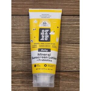 Hello Bello Baby Mineral Sunscreen Lotion + Prebiotics, SPF 55+ 3 Fl Oz Exp 4/26